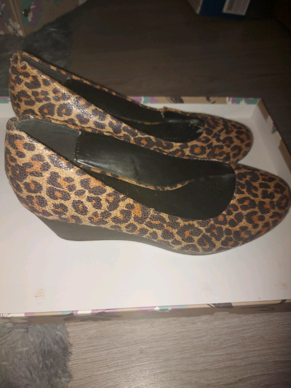 leopard skin wedges